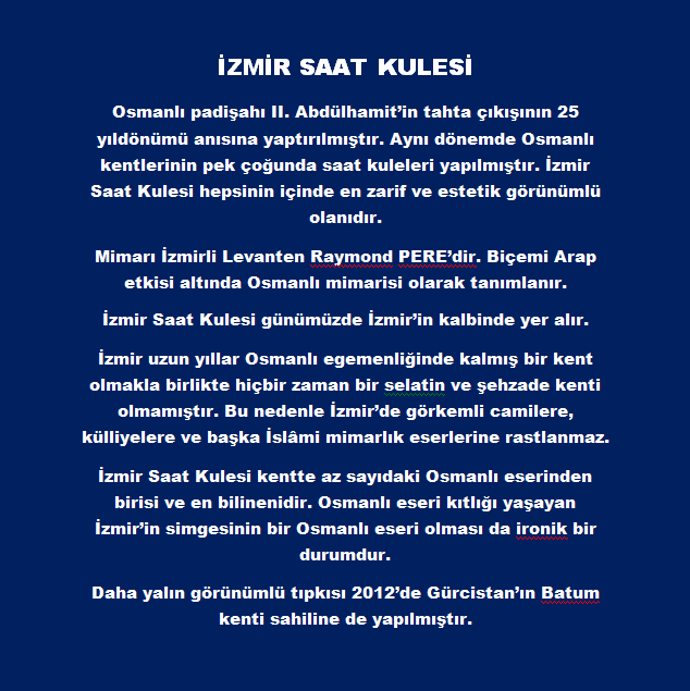 İZMİR SAAT KULESİ